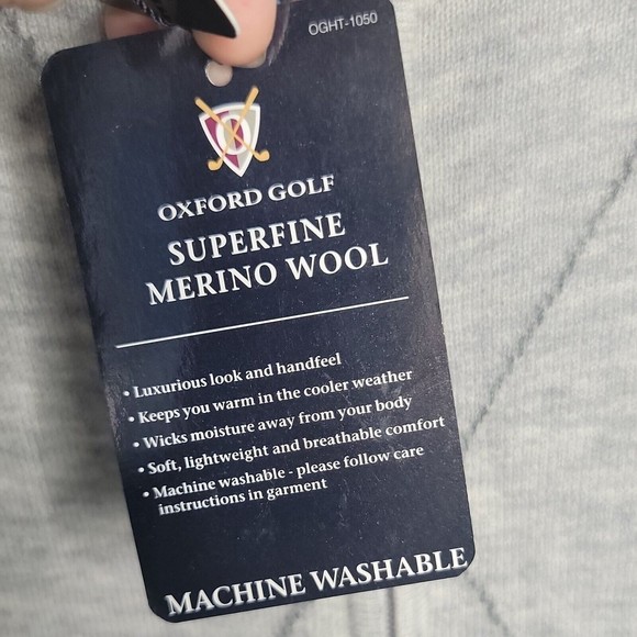 Oxford Golf Zip Up  Sz L Knit Collared Sweater Heather Gray Long Sleeve - Picture 4 of 7